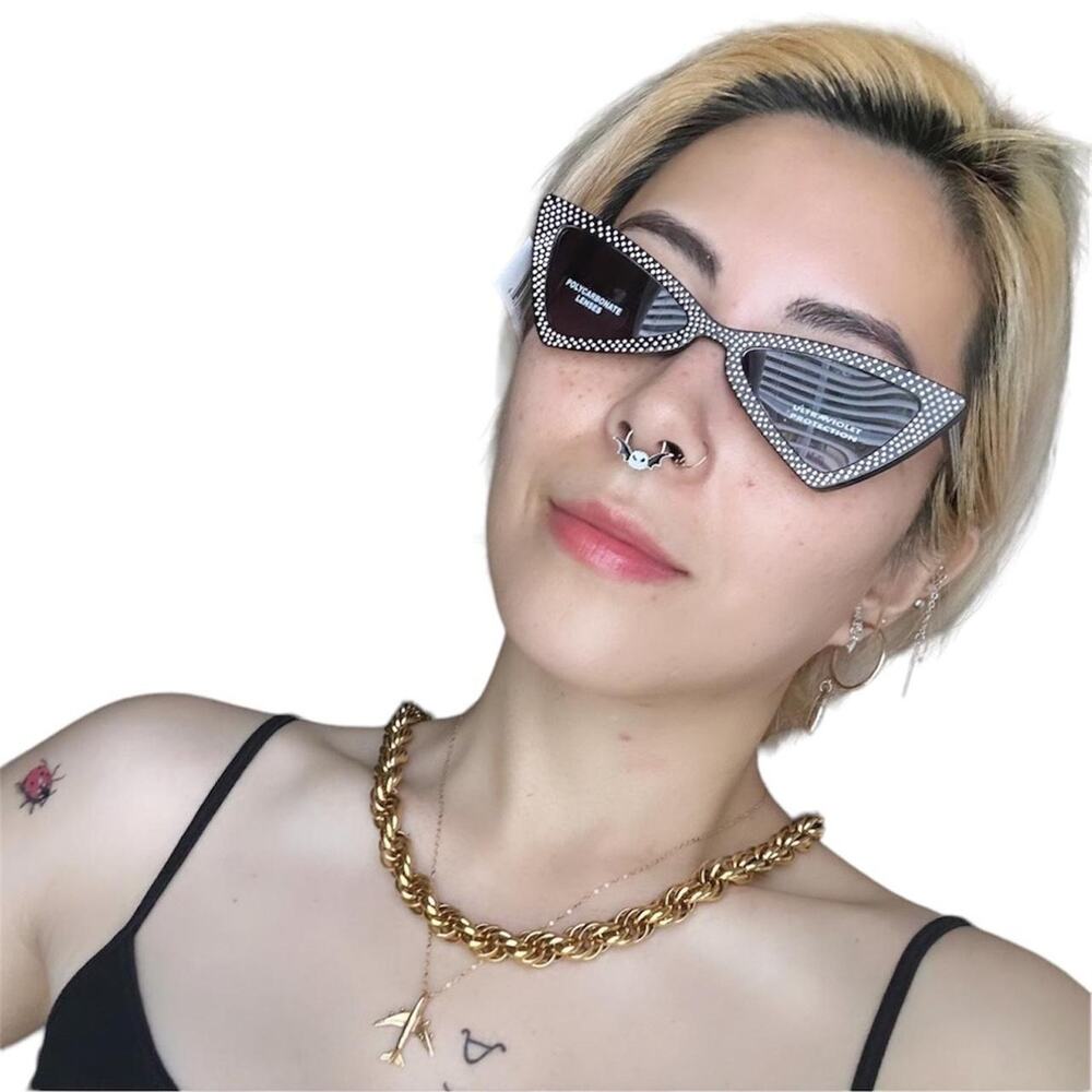 The diamante sunglasses the orange